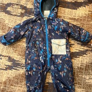 Patagonia Kids' Navy Adventure Print Footie